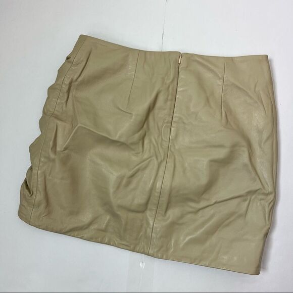 Lamarque X Revolve ~ Aricia Skirt Leather Ruched Back Zip - Picture 4 of 10